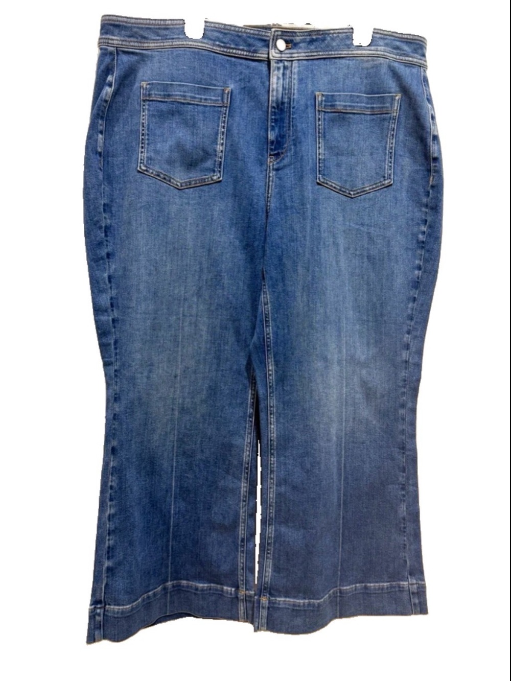 Pilcro Anthropologie Women's wide leg Jeans  MediumBlue PLUS 18W(waist 41) NWOT